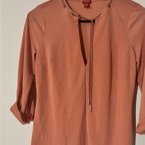 Guess Women's Coral Blouse with Chain Detail